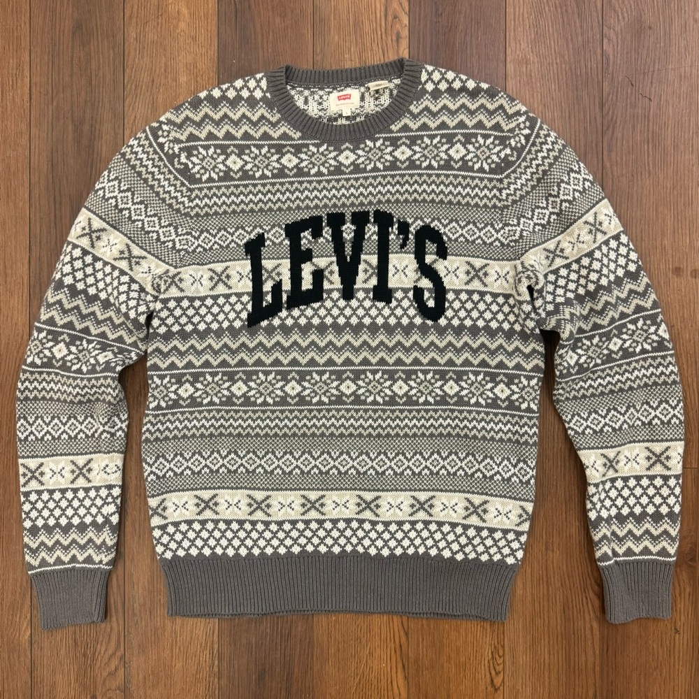Levi's Fair Isle Snowflake Knit Logo Knit 795210001 Sweater Size L